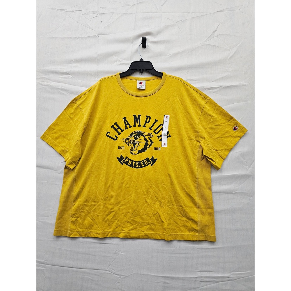 Champion Womens Phys Ed Cougar Graphic Tee Lemon Curry Yellow CPM253TS02014 XL